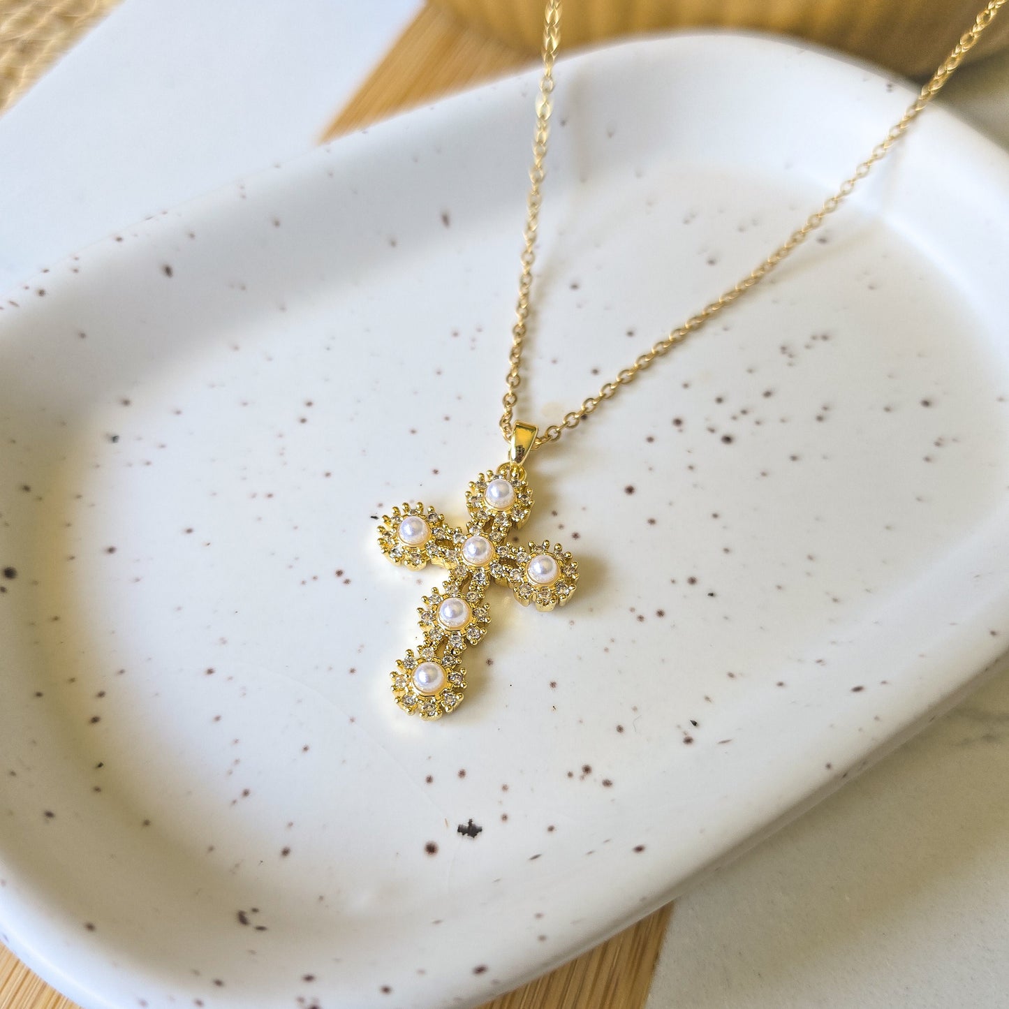 Faux pearl 55cm necklace