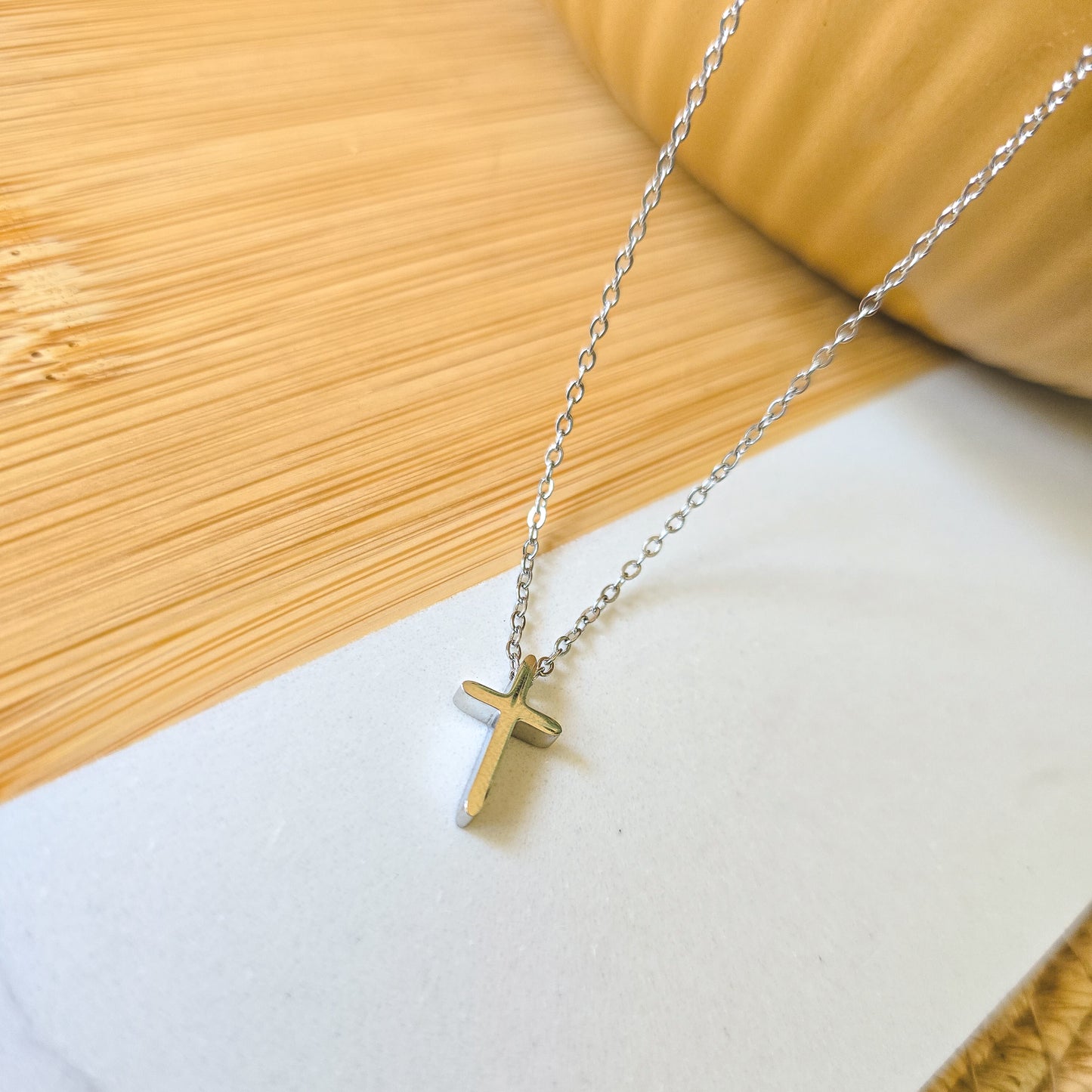 Small Cross SILVER necklace