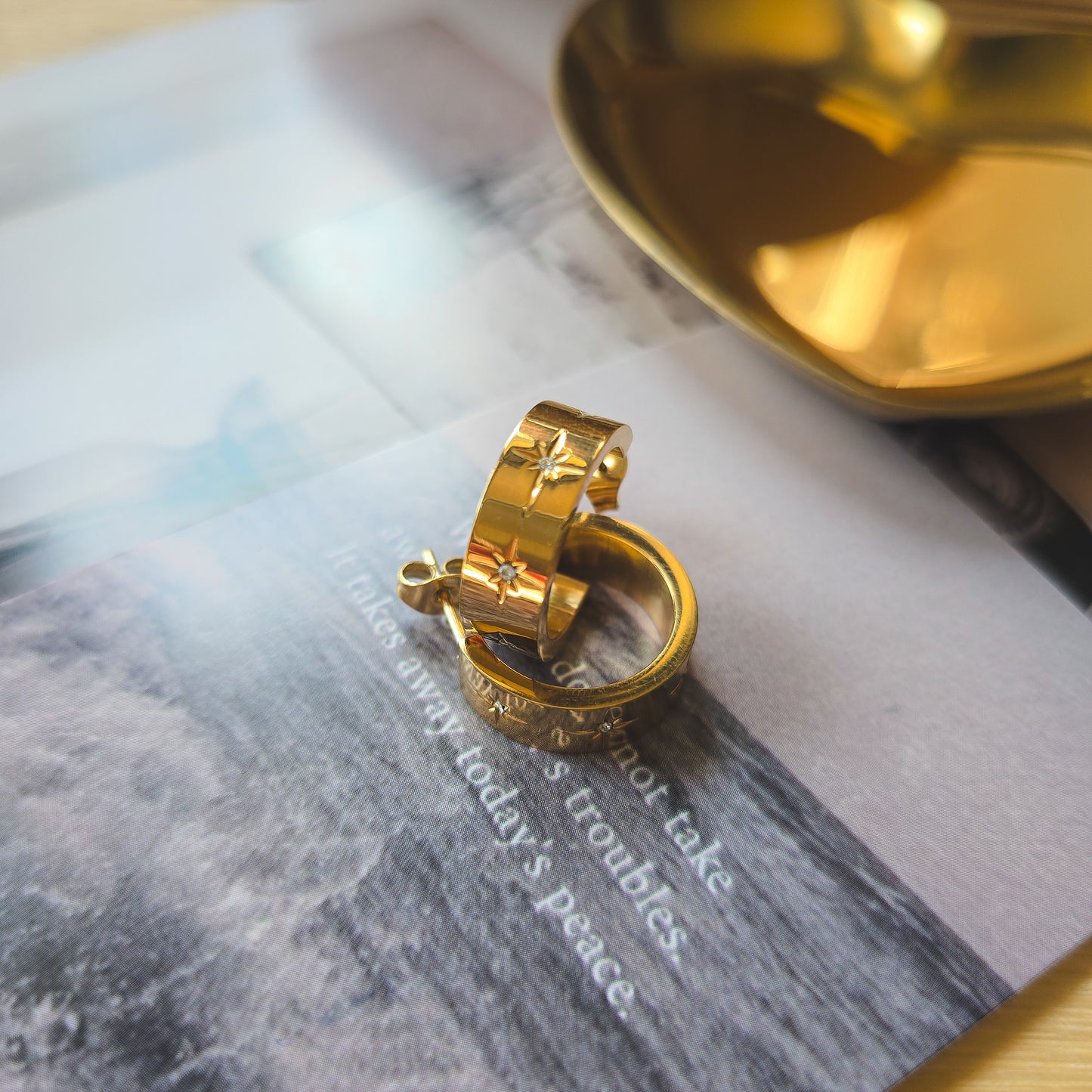 C shape Starburst earrings