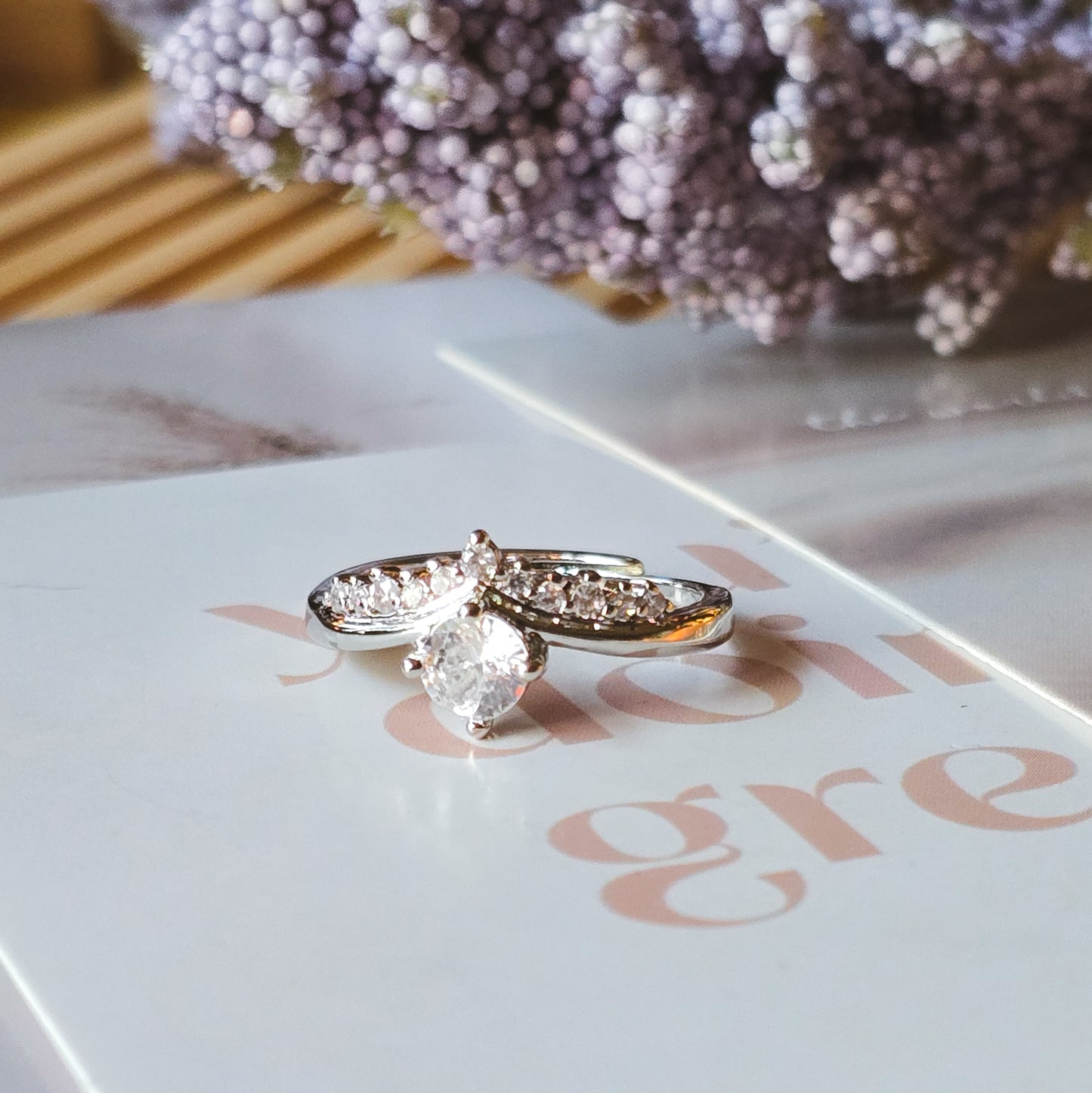 Silver crown Rhinestone ring