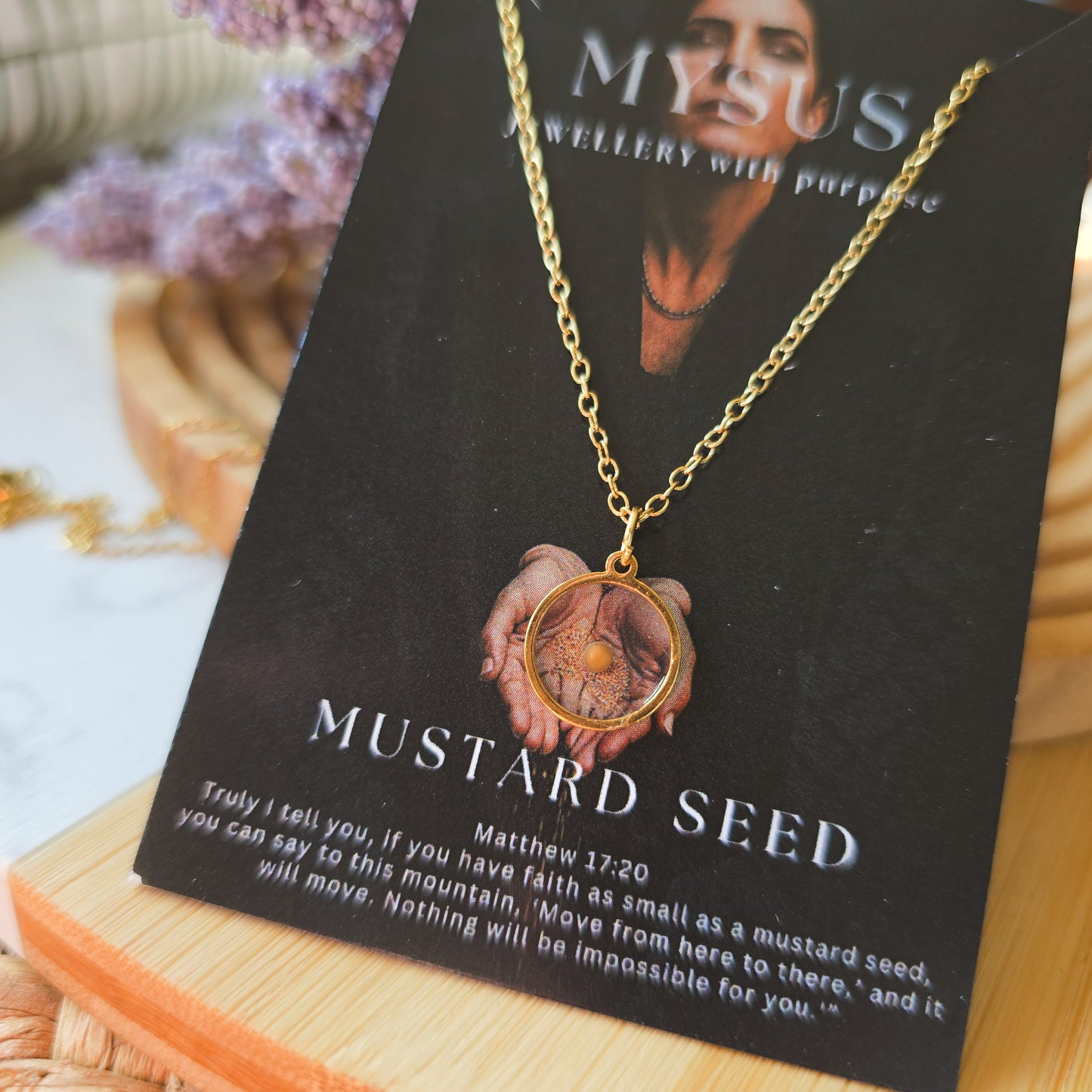Mustard seed Handmade gold necklace
