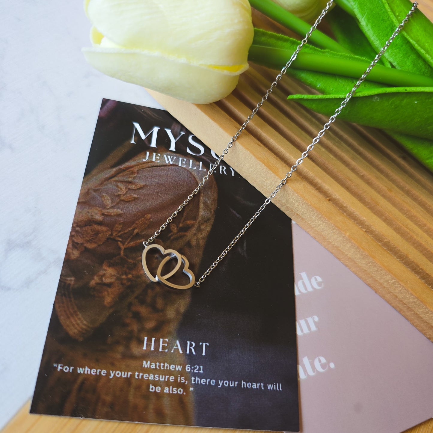 Hold on Heart silver necklace