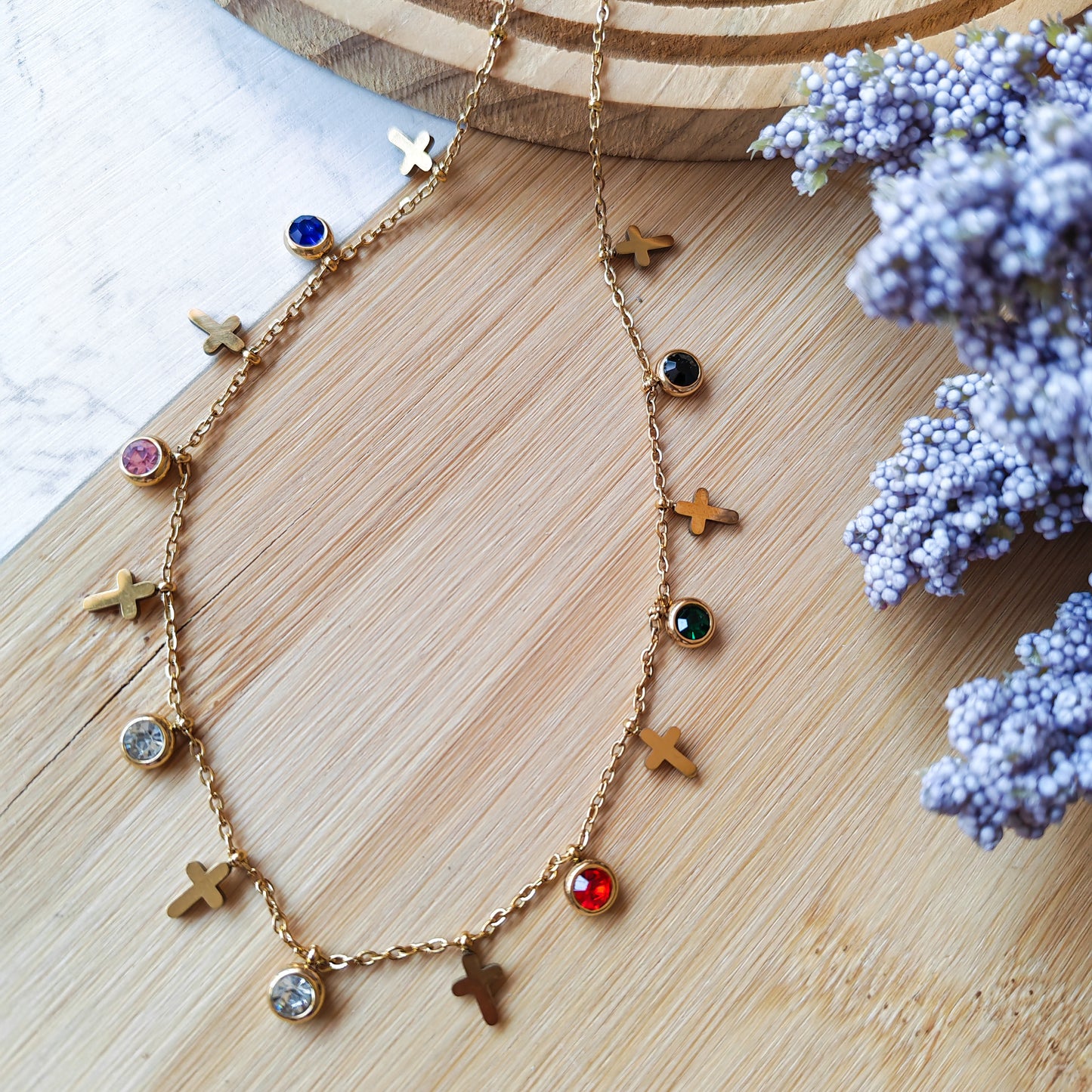 Rainbow Cross necklace