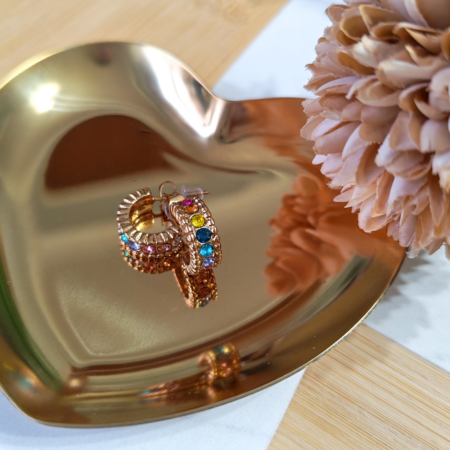 Elegant lady PVD real gold plated earrings