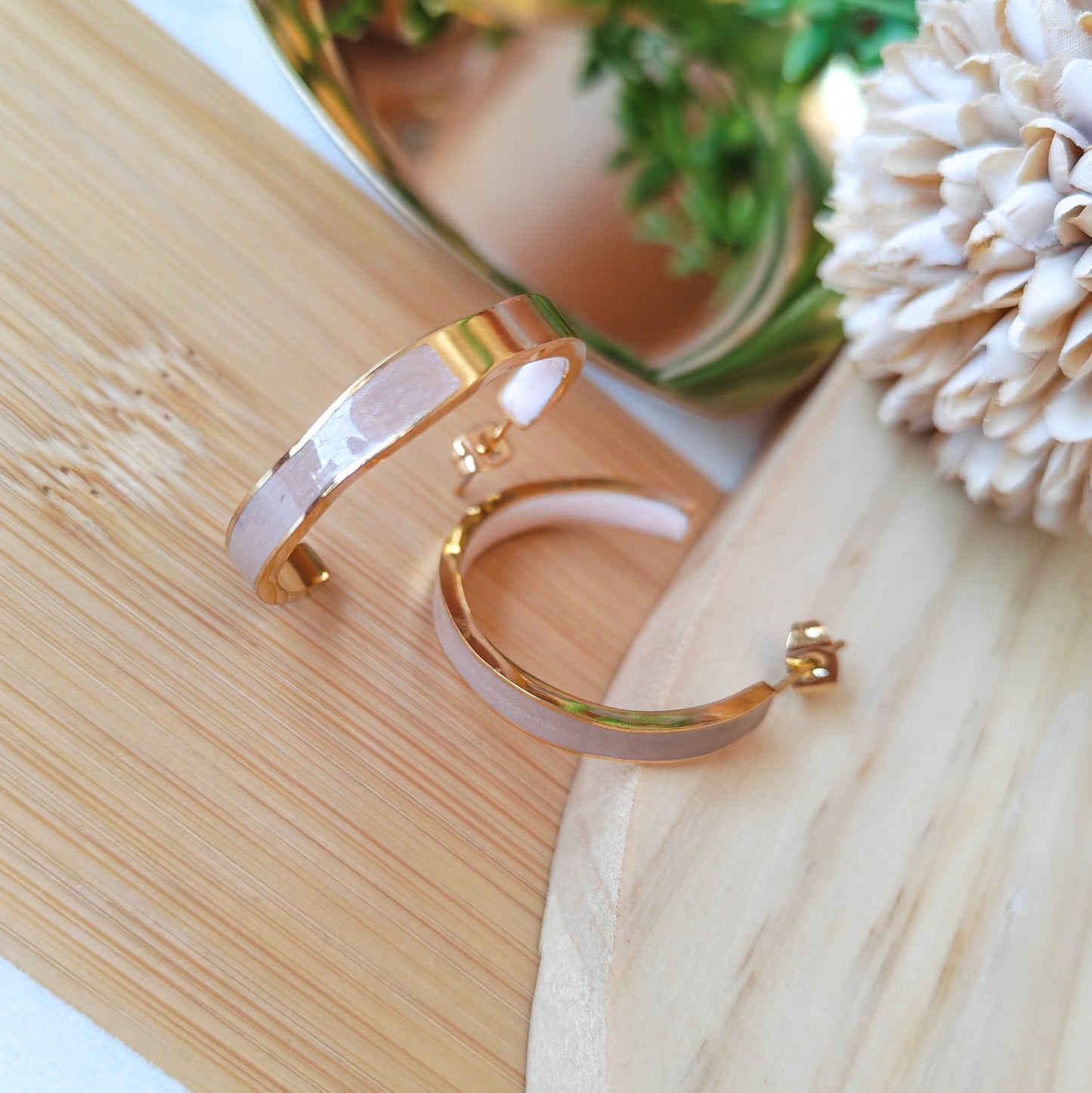 Soft Nude 3.1cm hoop earrings