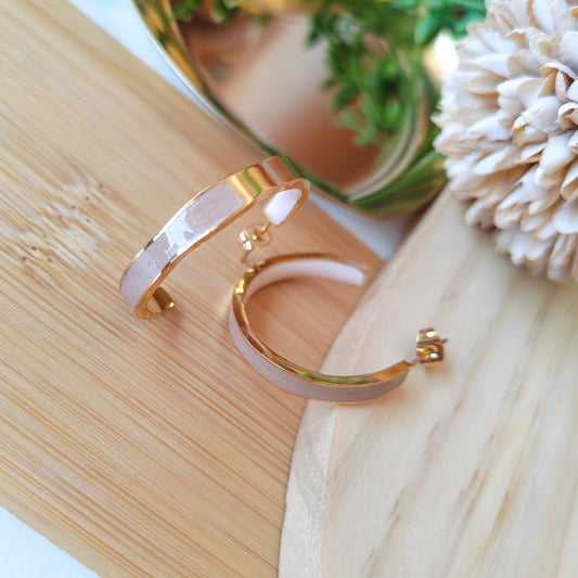 Soft Nude 3.1cm hoop earrings
