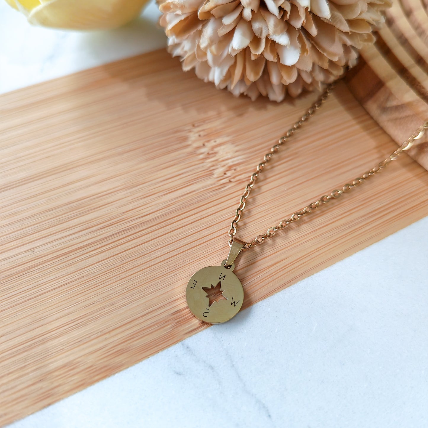 Compass pendant necklace