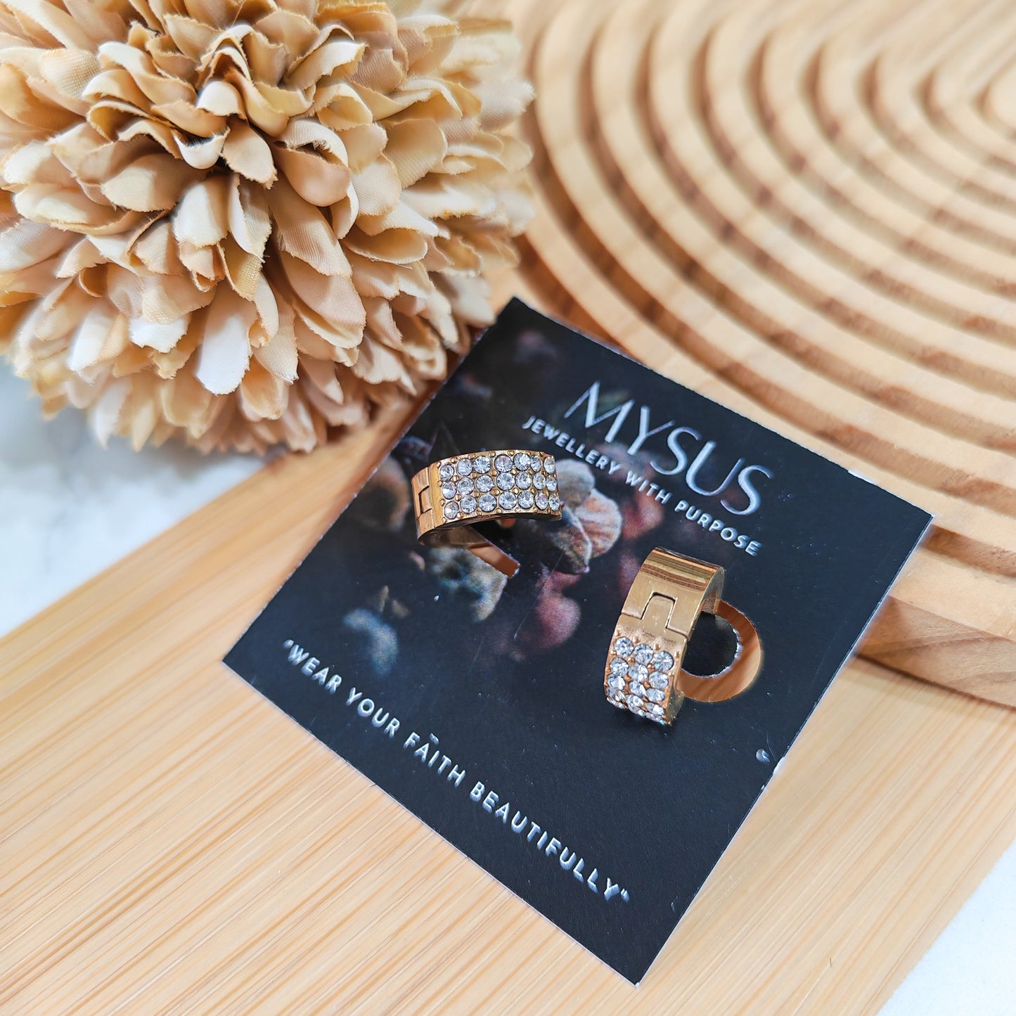 Rhinestone elegant hoop earrings