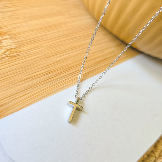Small Cross SILVER necklace