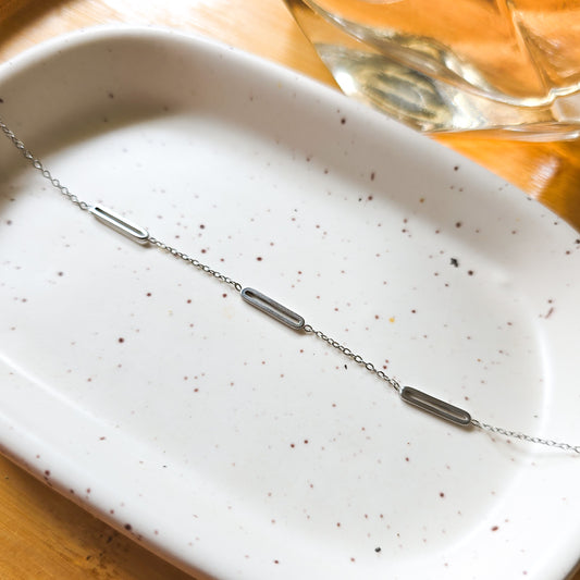Geometric silver bracelet