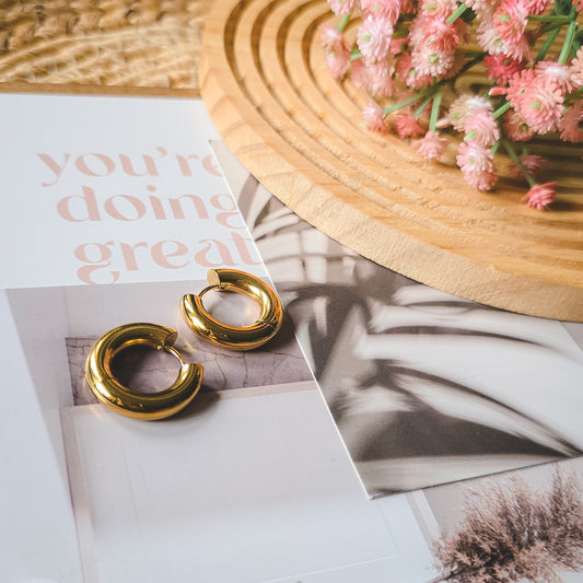 Hoop gold earrings 2.2cm