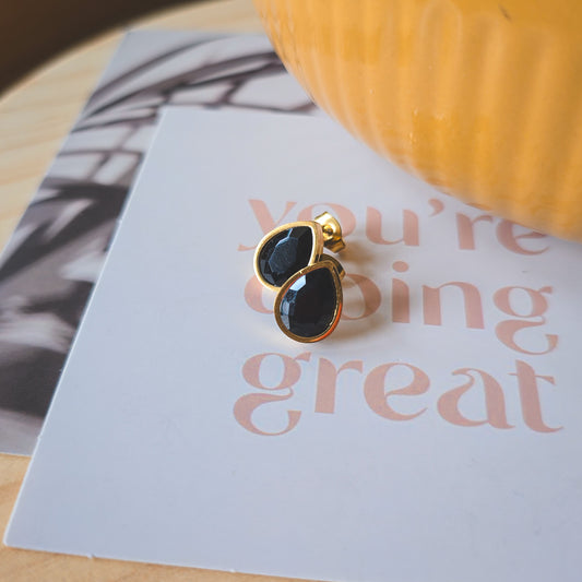 Stud black Rhinestone earrings