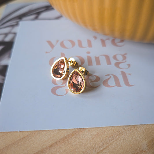 Stud champagne Rhinestone earrings