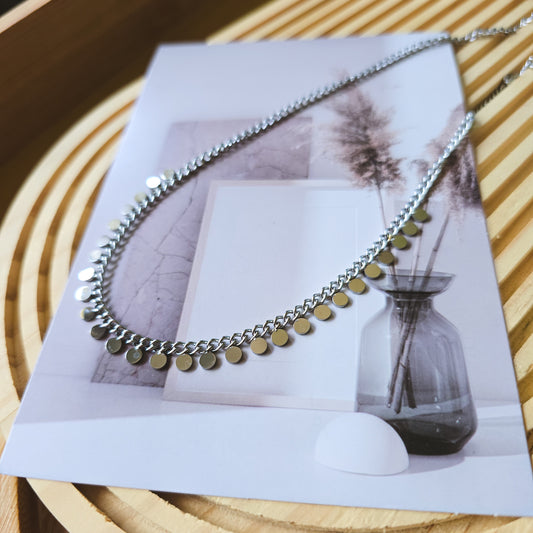 Tassel steel silver necklace