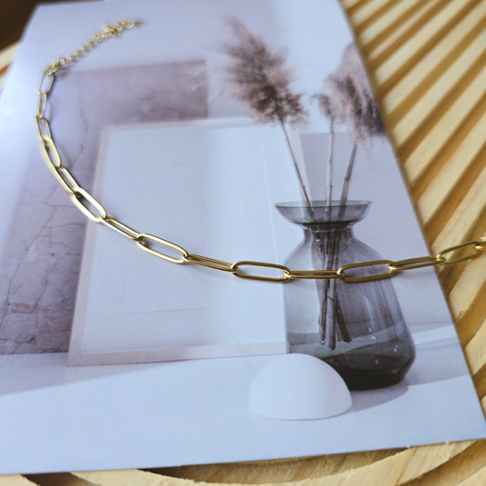 Paper Clip elegant Gold bracelet