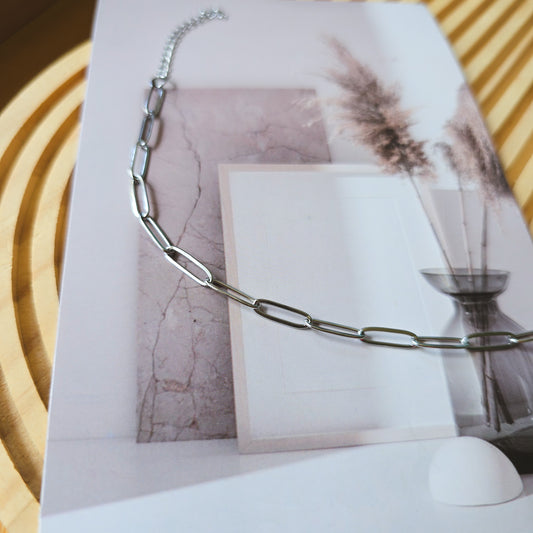 Paper Clip elegant Silver bracelet