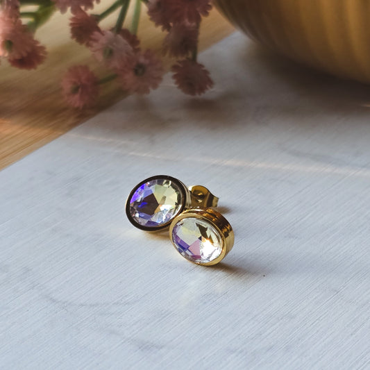 Oval stud Zirconia earrings