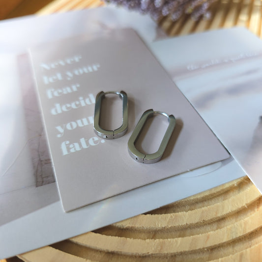 U shape silver earrings