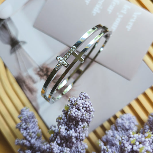 Double cross Rhinestone bracelet