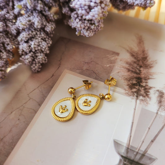 Elegant cross dangle earrings