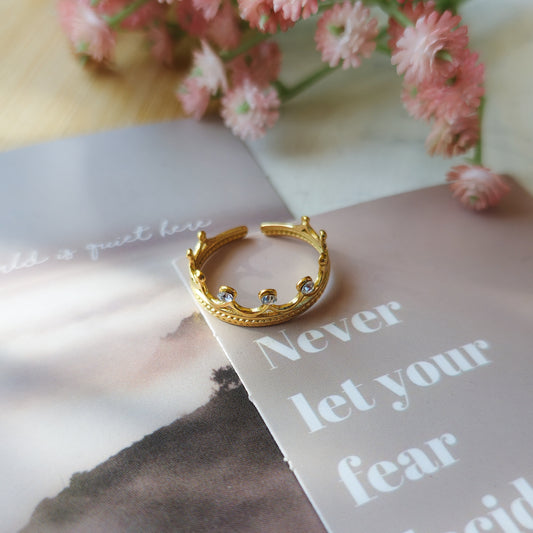 Crown Rhinestone adjustable ring