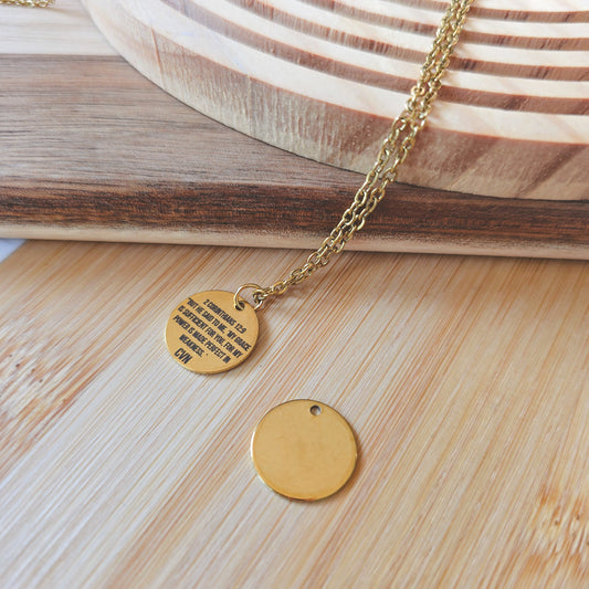Round Gold pendant  & necklace