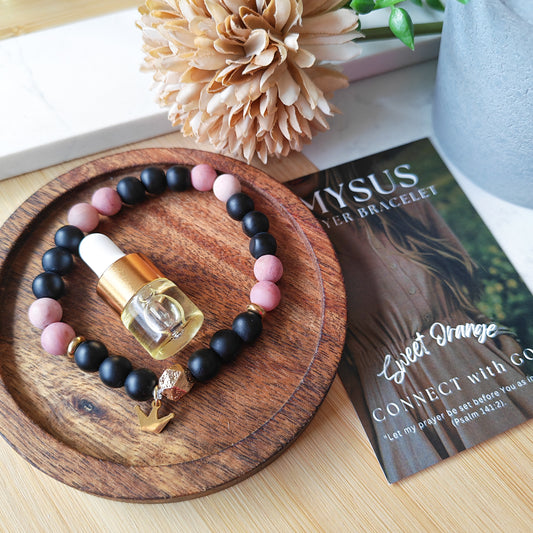 Sweet Orange - Natural stone PRAYER bracelet