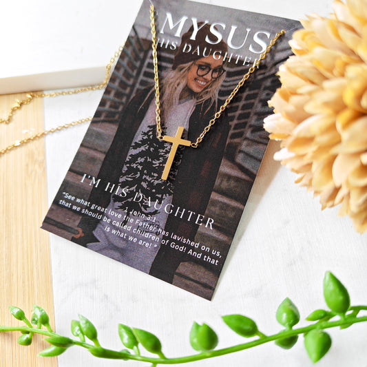 Gold plated larger cross necklace