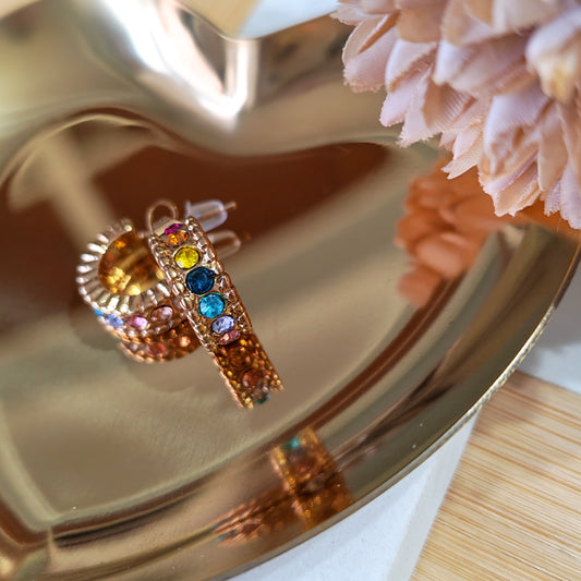 Elegant lady PVD real gold plated earrings