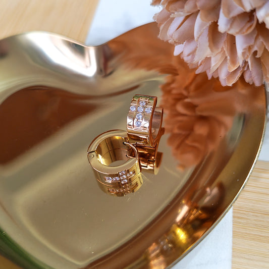 Cross PVD coated real gold plated  earrings