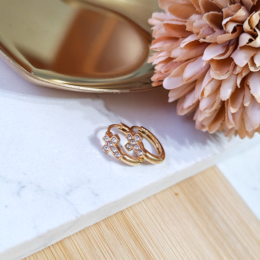 Cross geometric hoop earrings