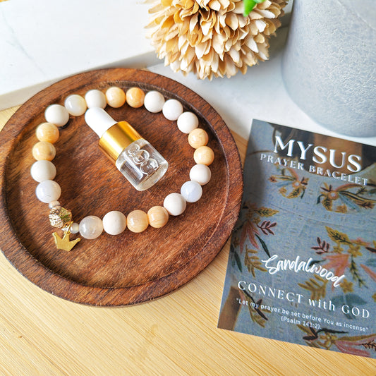 Sandalwood - Natural stone PRAYER bracelet