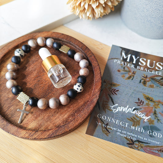 Sandalwood - Natural stone PRAYER bracelet