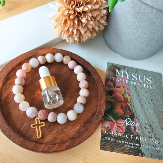 Rose - Natural stone PRAYER bracelet