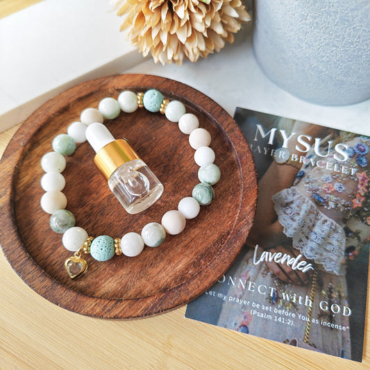 LAVENDER - Natural stone PRAYER bracelet