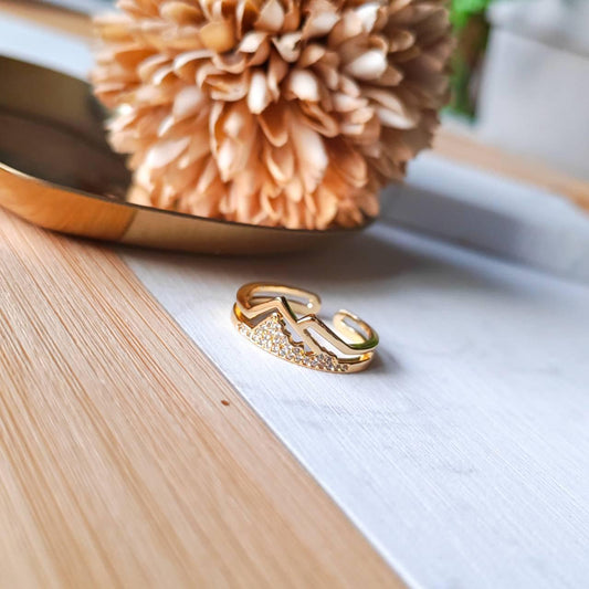 Mountain adjustable gold ring