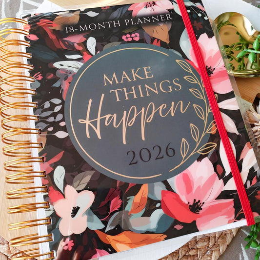 2026 Diary - 18-Month Planner for Women - Make Things Happen - Wirebound