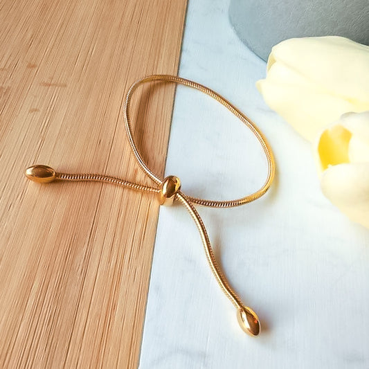 Adjustable 16k gold coated Snake bone Chain Bracelet