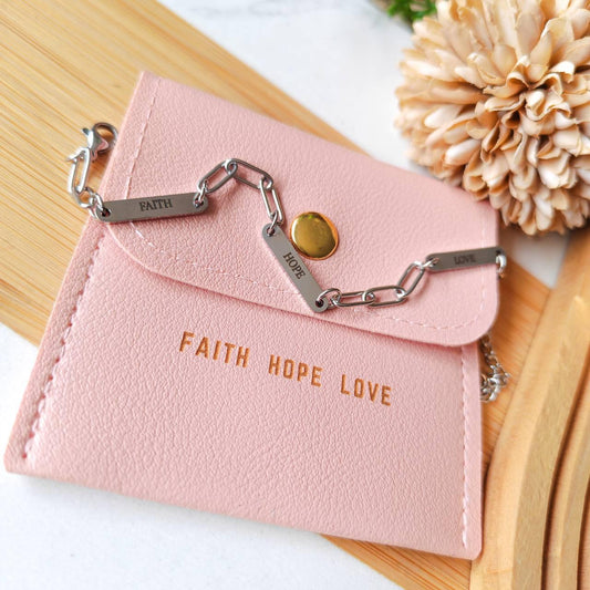 FAITH HOPE LOVE with PU leather bag