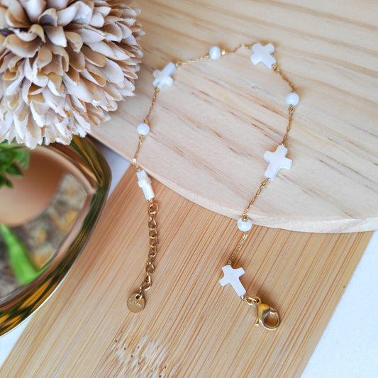 Cute Marine style cross bracelet