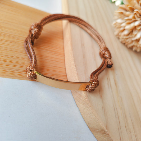 Drawstring rope Gold plated bracelet