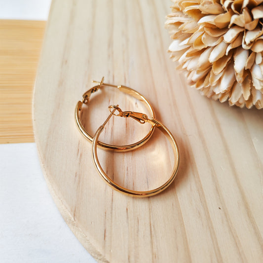 3cm hoop gold coated hoop earrings