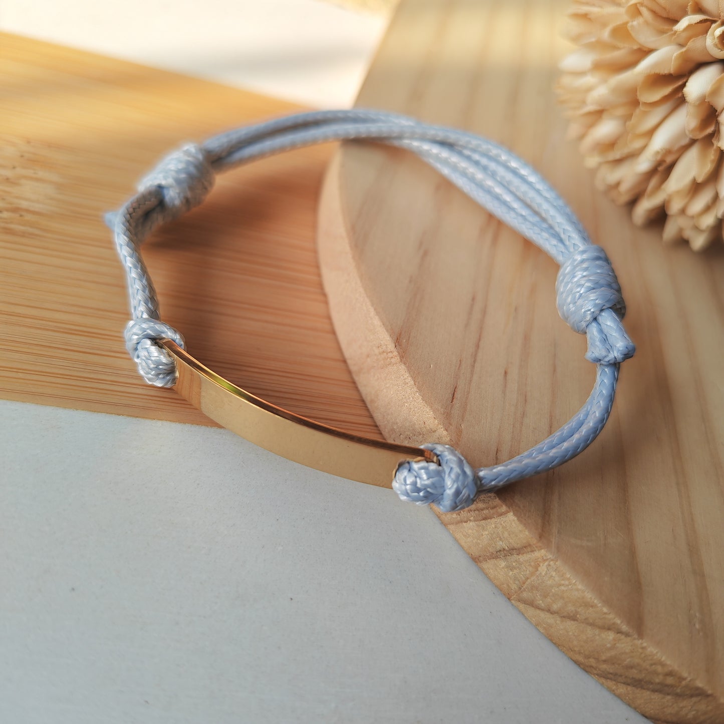 Drawstring rope Gold plated bracelet