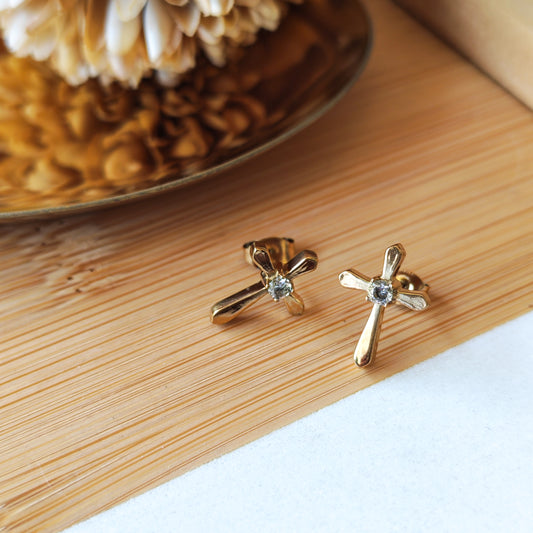 Cross Rhinestone elegant earrings
