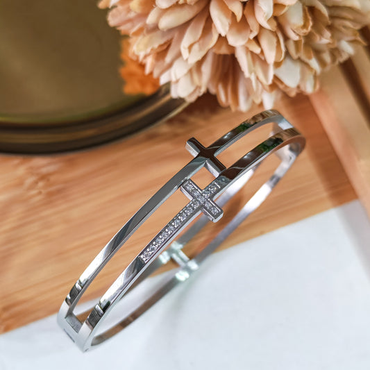 Double cross Rhinestone bracelet