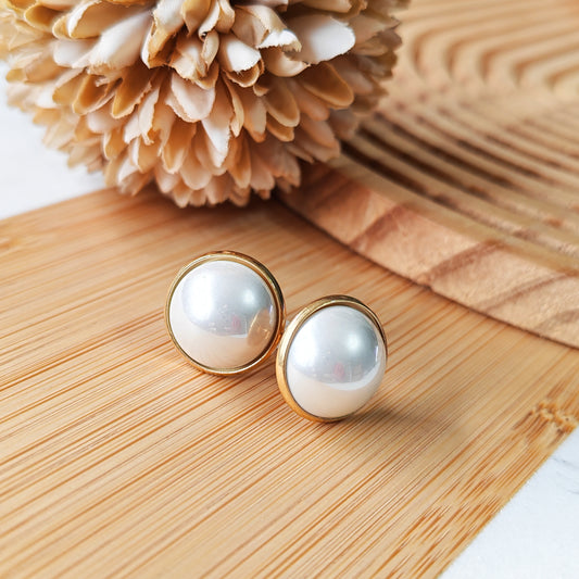 Imitation Pearl 14mm stud earrings