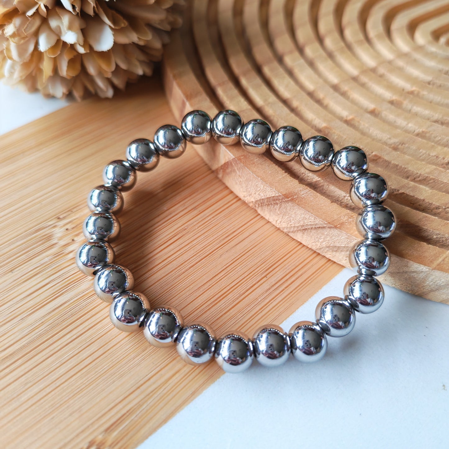 STAINLESS STEEL bead bracelet