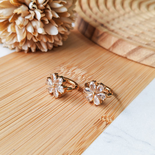 Flower hoop earrings