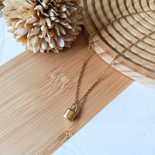 Tiny Lock pendant necklace