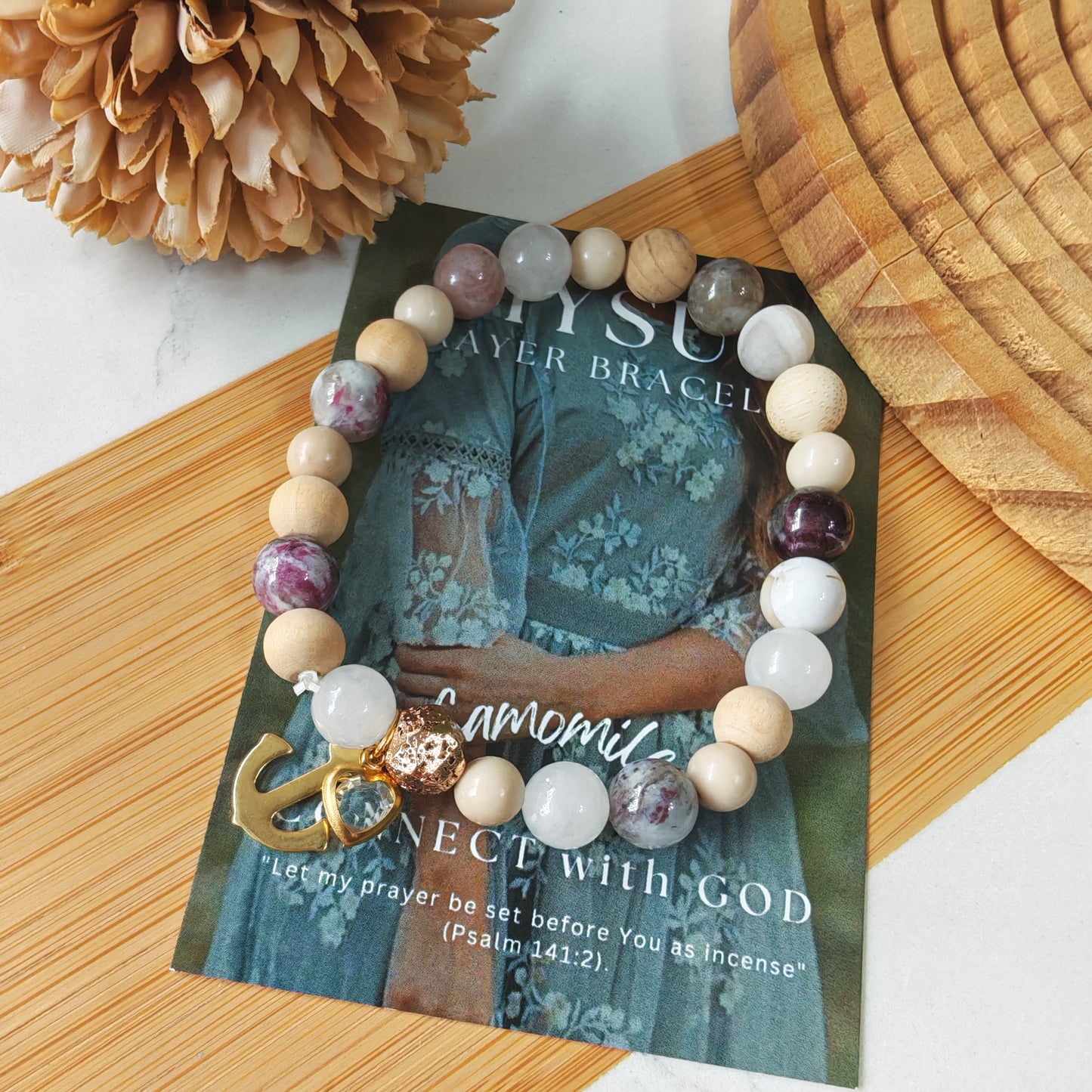Chamomile - Natural stone PRAYER bracelet